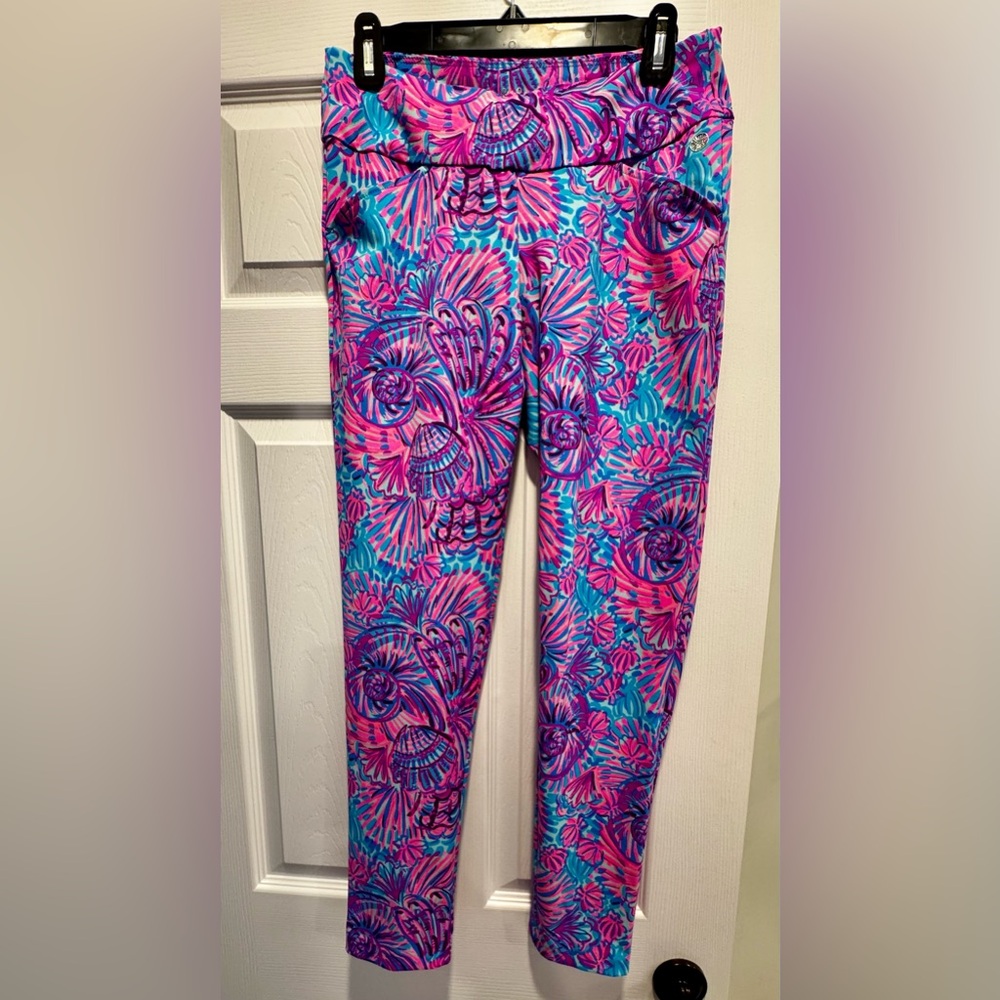 Lilly Pulitzer Leggings Vibrant Pink and Blue Patterned